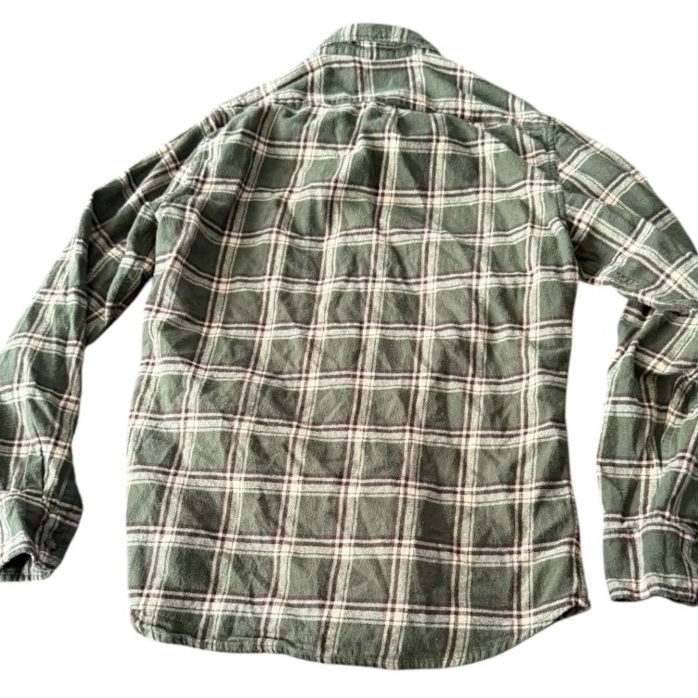 J. Crew Tartan Flannel Button-Down Shirt Men’s S Small Green Brown Cream